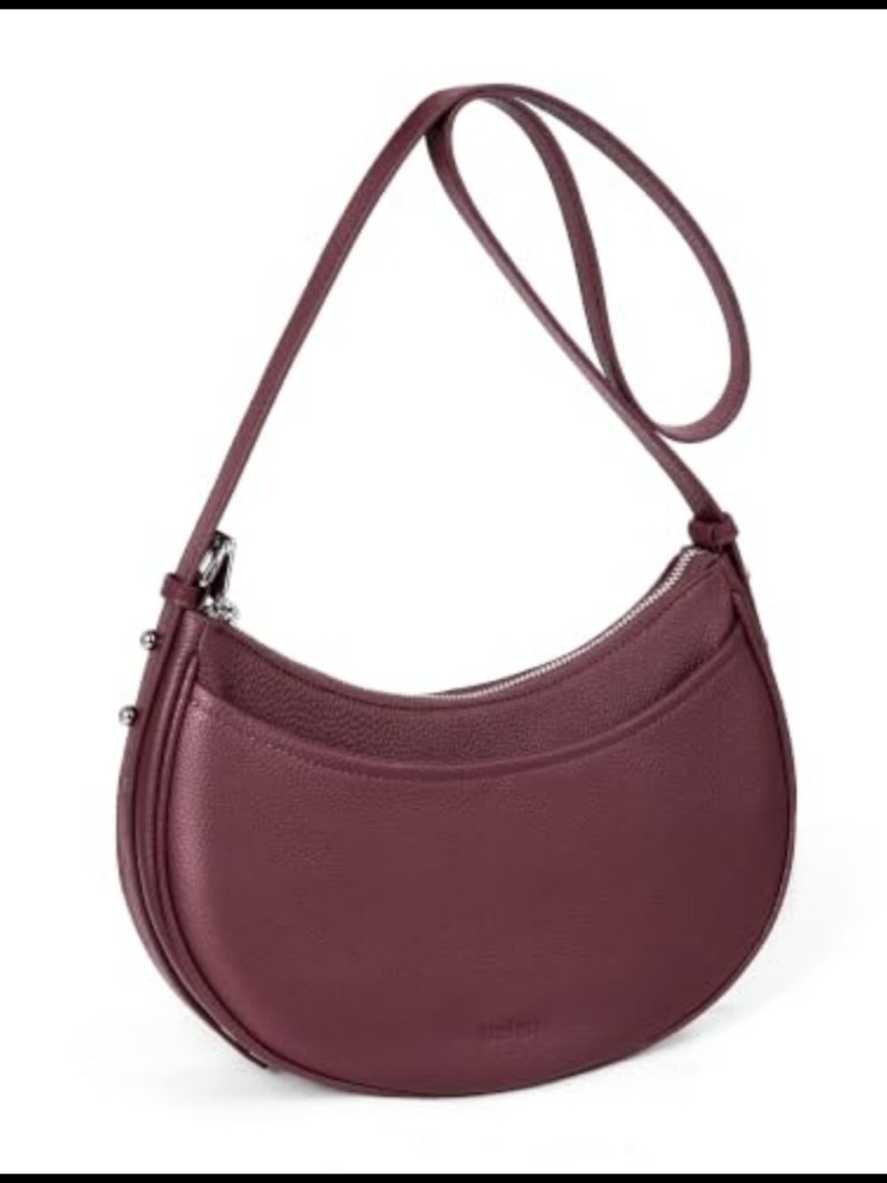Genuine Leather Crescent Crossbody Bag Hobo Shoulder Purse RFID 3-Way Carry